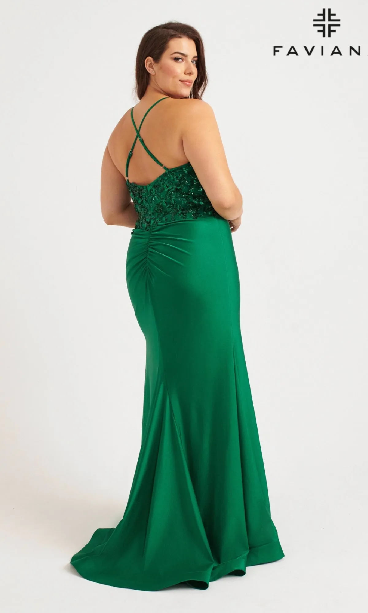 Plus-Size Strappy Long Prom Dress: Faviana 9570 sold by PromGirl product image thumbnail 2