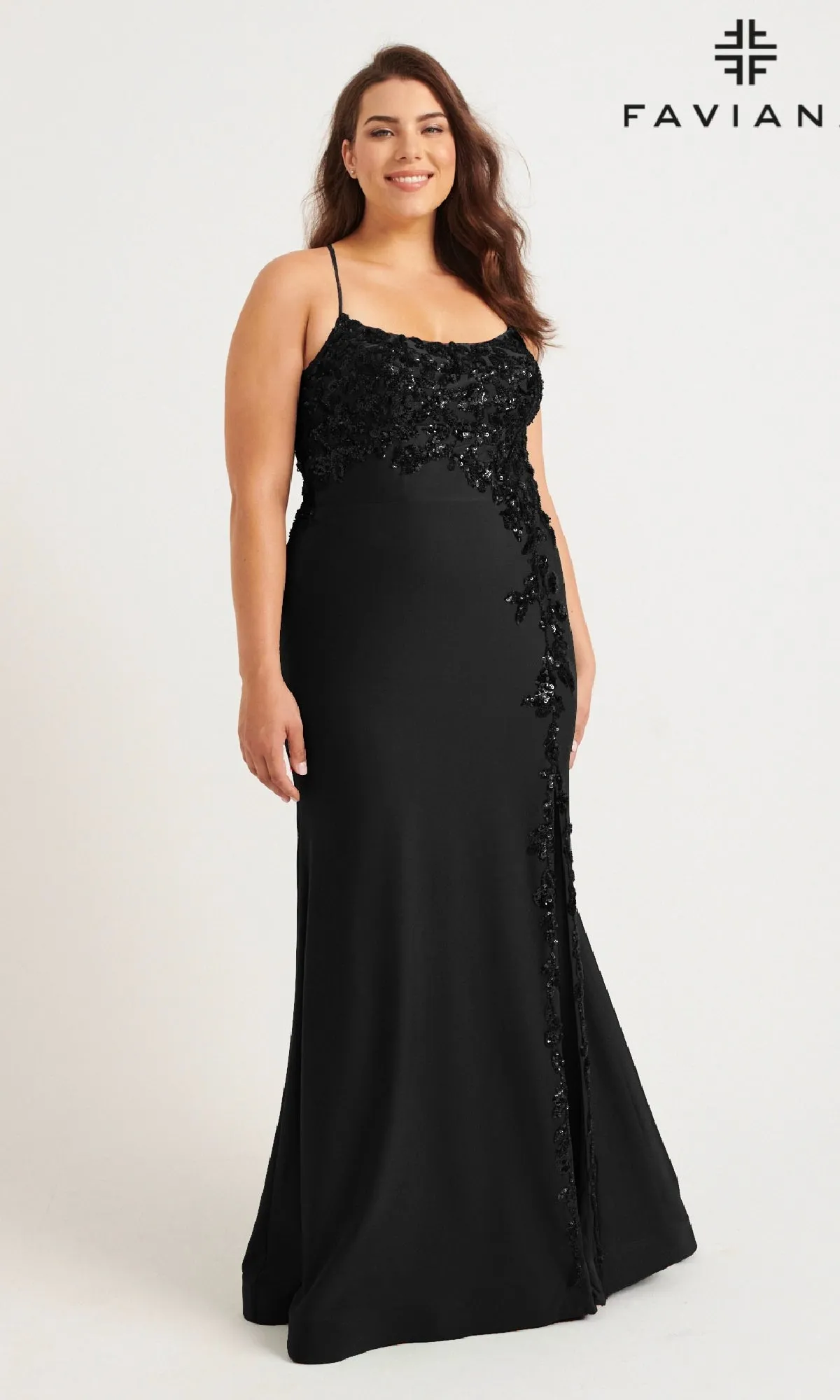 Plus-Size Strappy Long Prom Dress: Faviana 9570 sold by PromGirl product image thumbnail 5