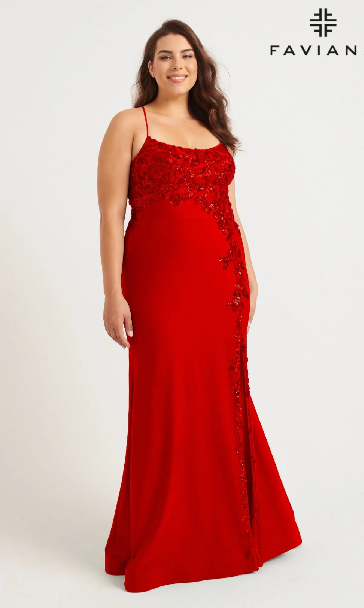 Plus-Size Strappy Long Prom Dress: Faviana 9570 sold by PromGirl product image thumbnail 3