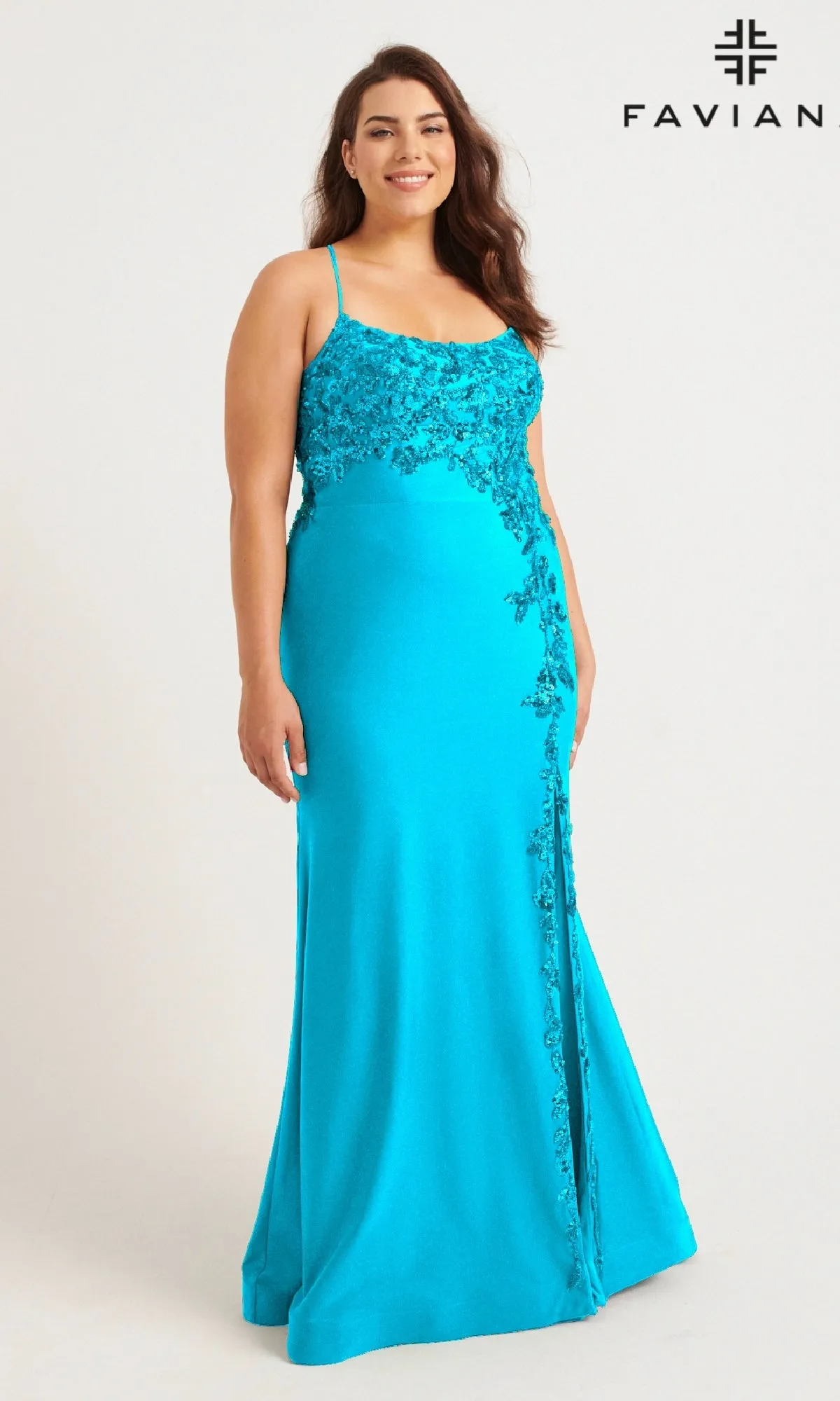 Plus-Size Strappy Long Prom Dress: Faviana 9570 sold by PromGirl product image thumbnail 4