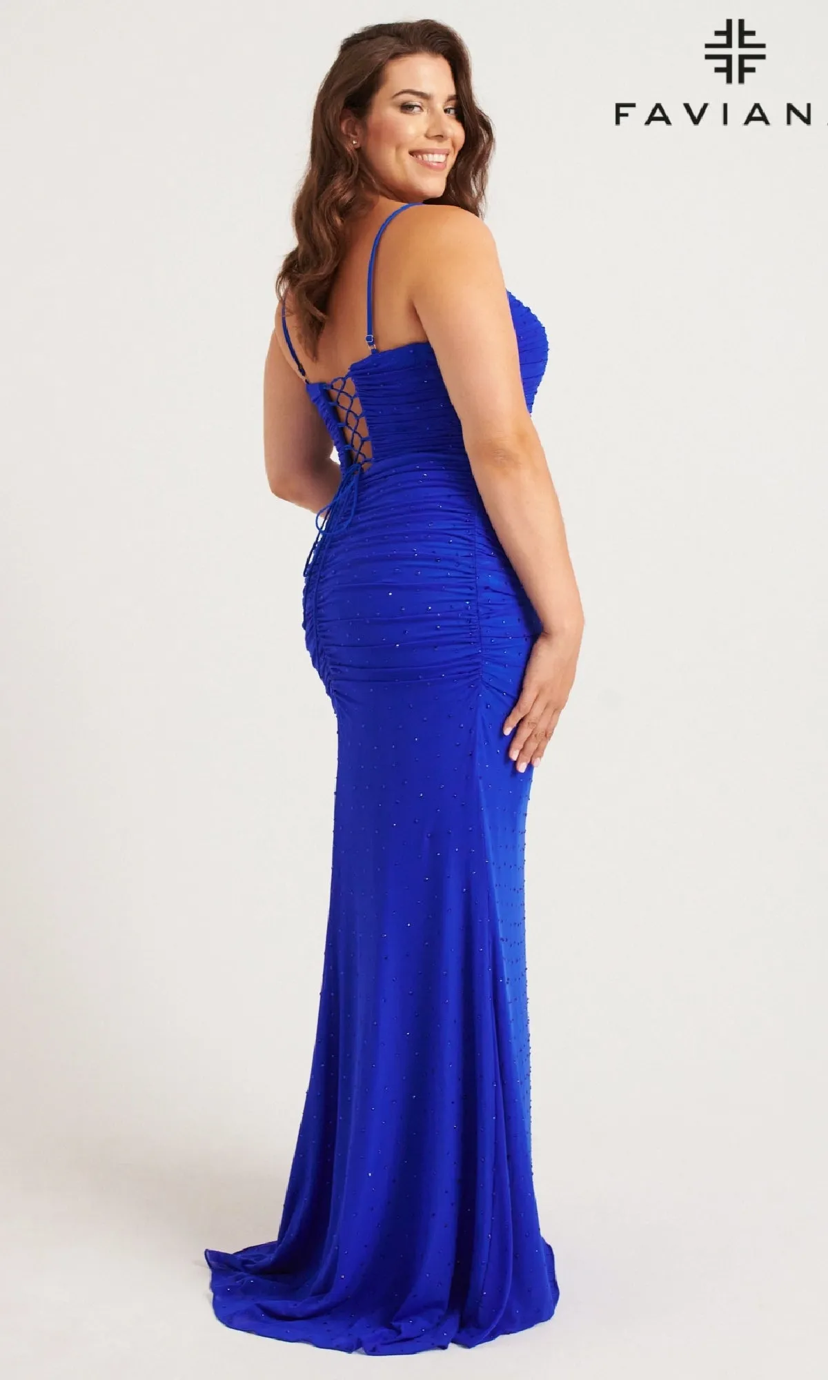 Lace-Up Plus-Size Long Prom Dress: Faviana 9567 sold by PromGirl product image thumbnail 2