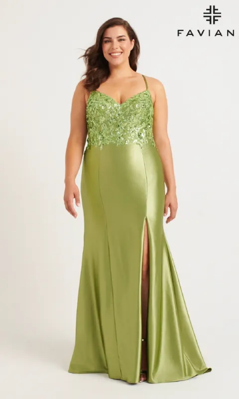 Long Plus-Size Prom Dress: Faviana 9563 sold by PromGirl