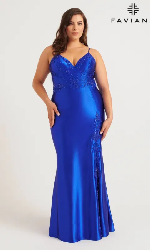 Long Plus-Size Prom Dress: Faviana 9562 sold by PromGirl