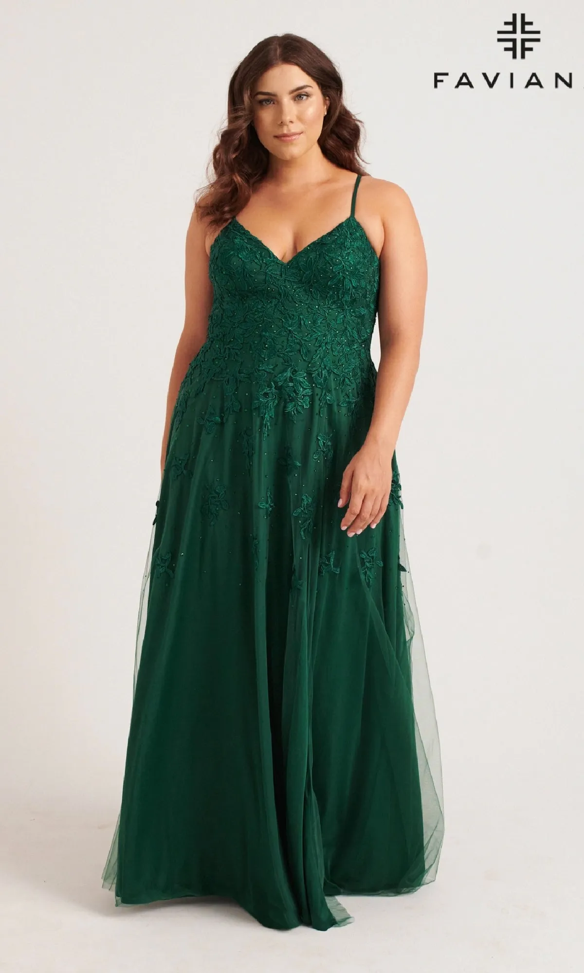 Long Plus-Size Prom Dress: Faviana 9552 sold by PromGirl