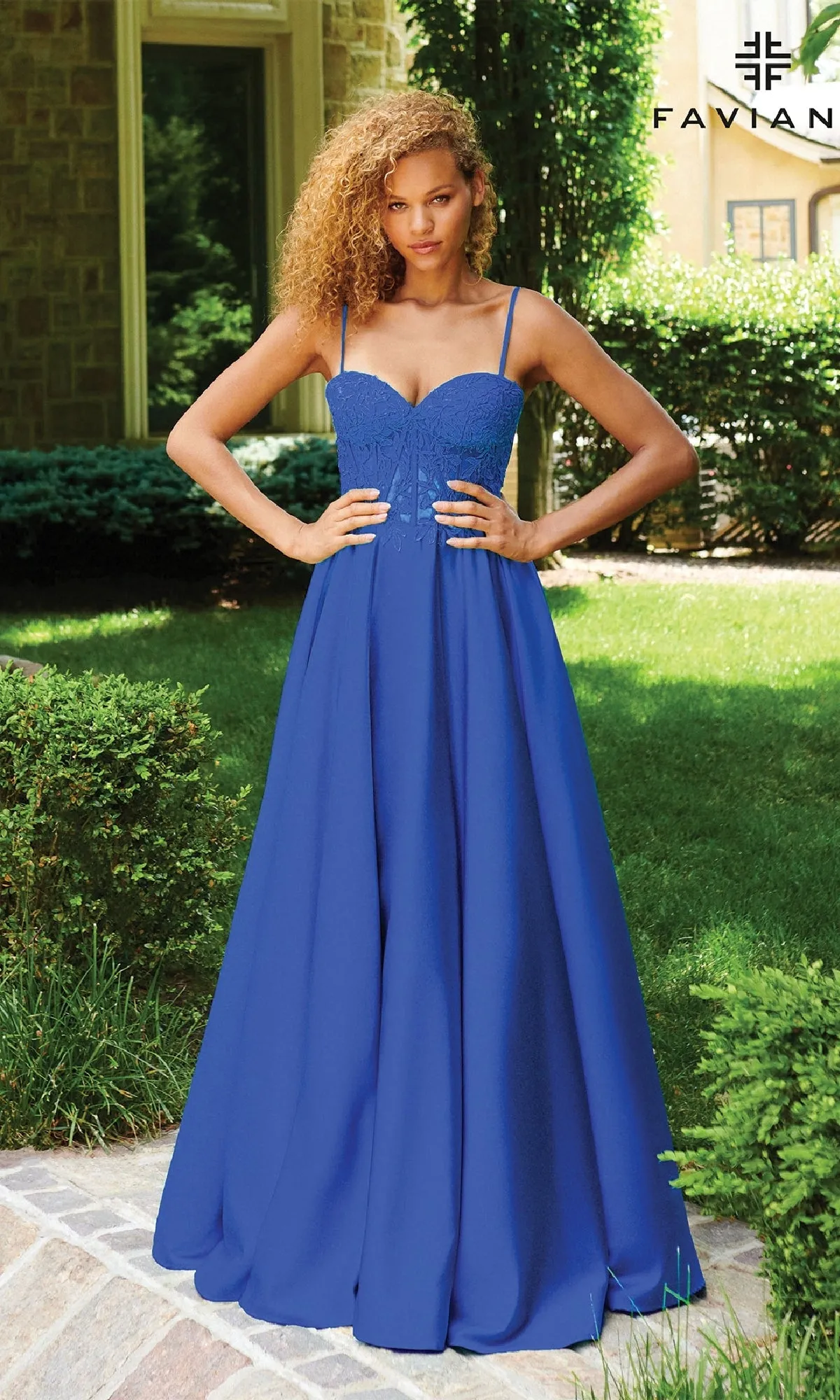 Lace-Up Long A-Line Prom Dress: Faviana 11259 sold by PromGirl product image thumbnail 4