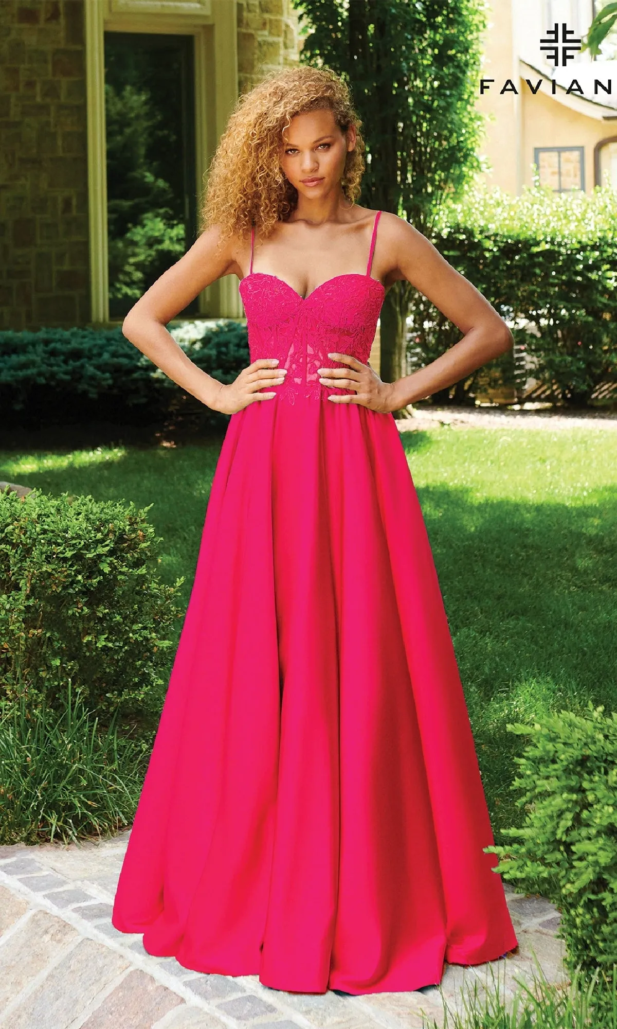 Lace-Up Long A-Line Prom Dress: Faviana 11259 sold by PromGirl product image thumbnail 3