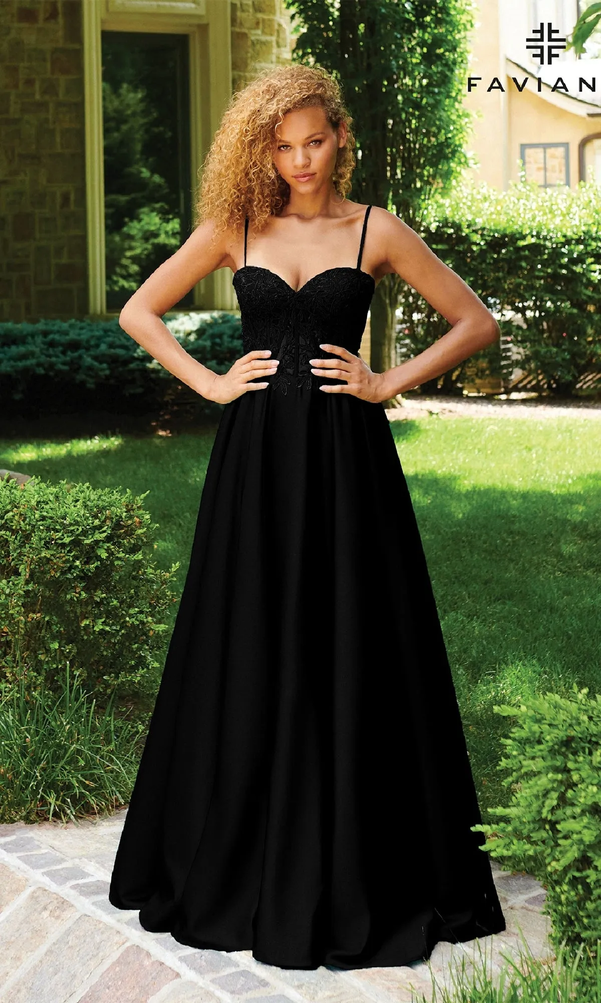 Lace-Up Long A-Line Prom Dress: Faviana 11259 sold by PromGirl product image thumbnail 5
