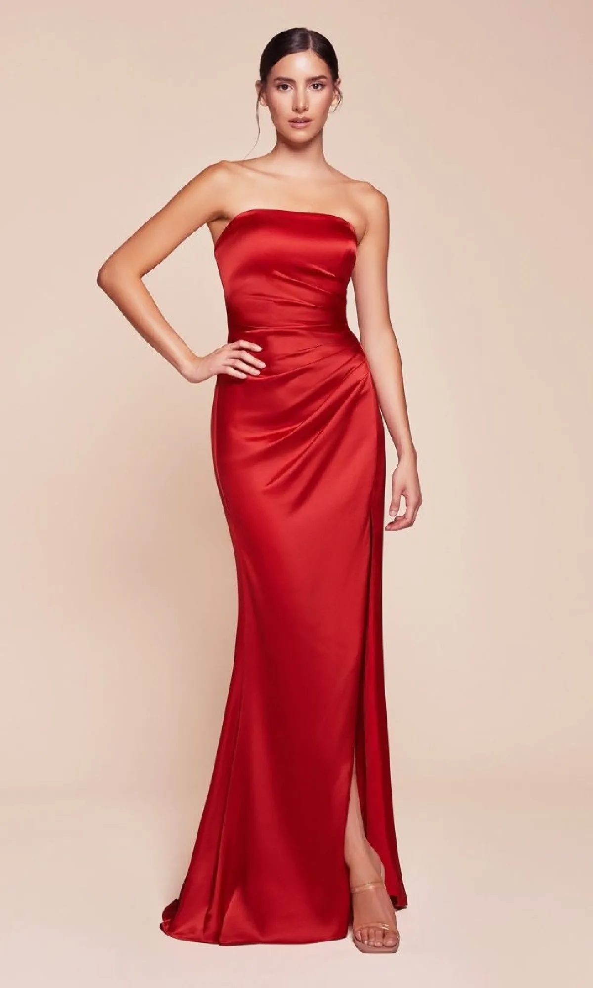 Simple Strapless Long Prom Dress: Ladivine 7451 sold by PromGirl