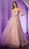 Crystal-Beaded Long Prom Dress: Ladivine CD786 sold by PromGirl