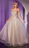 Crystal-Beaded Long Prom Dress: Ladivine CD786 sold by PromGirl