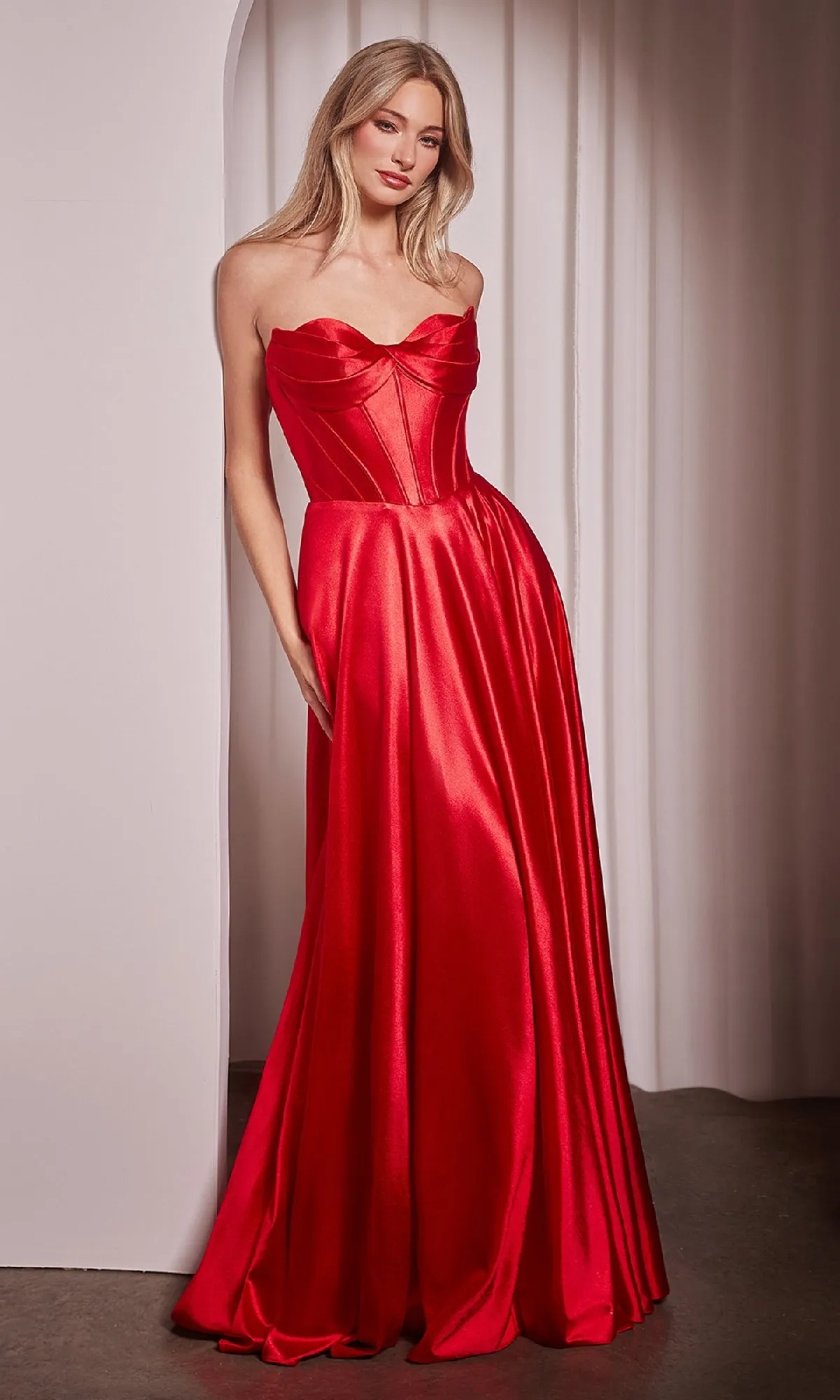 Strapless Long A-Line Prom Dress: Ladivine CD378 sold by PromGirl product image thumbnail 5