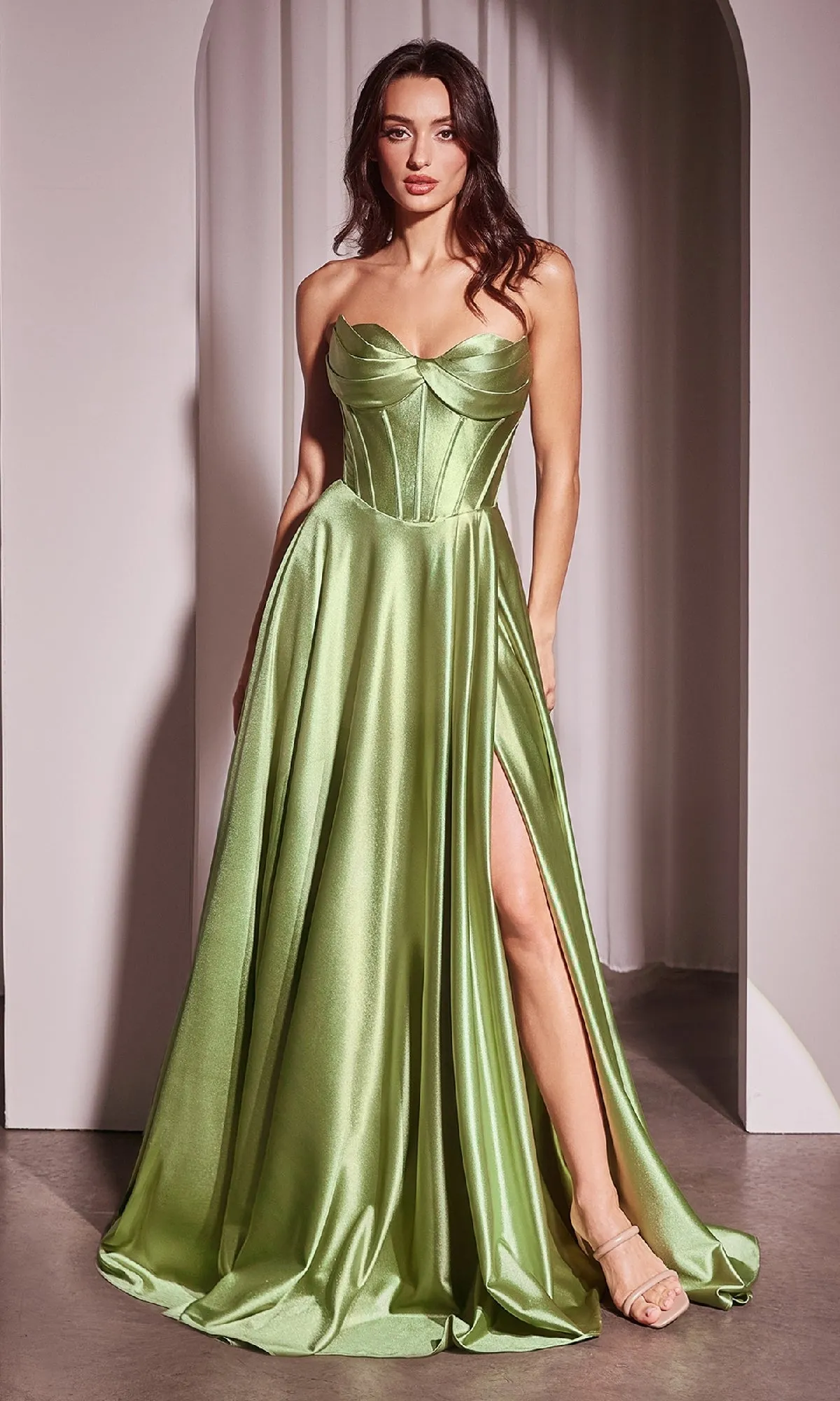 Strapless Long A-Line Prom Dress: Ladivine CD378 sold by PromGirl product image thumbnail 4