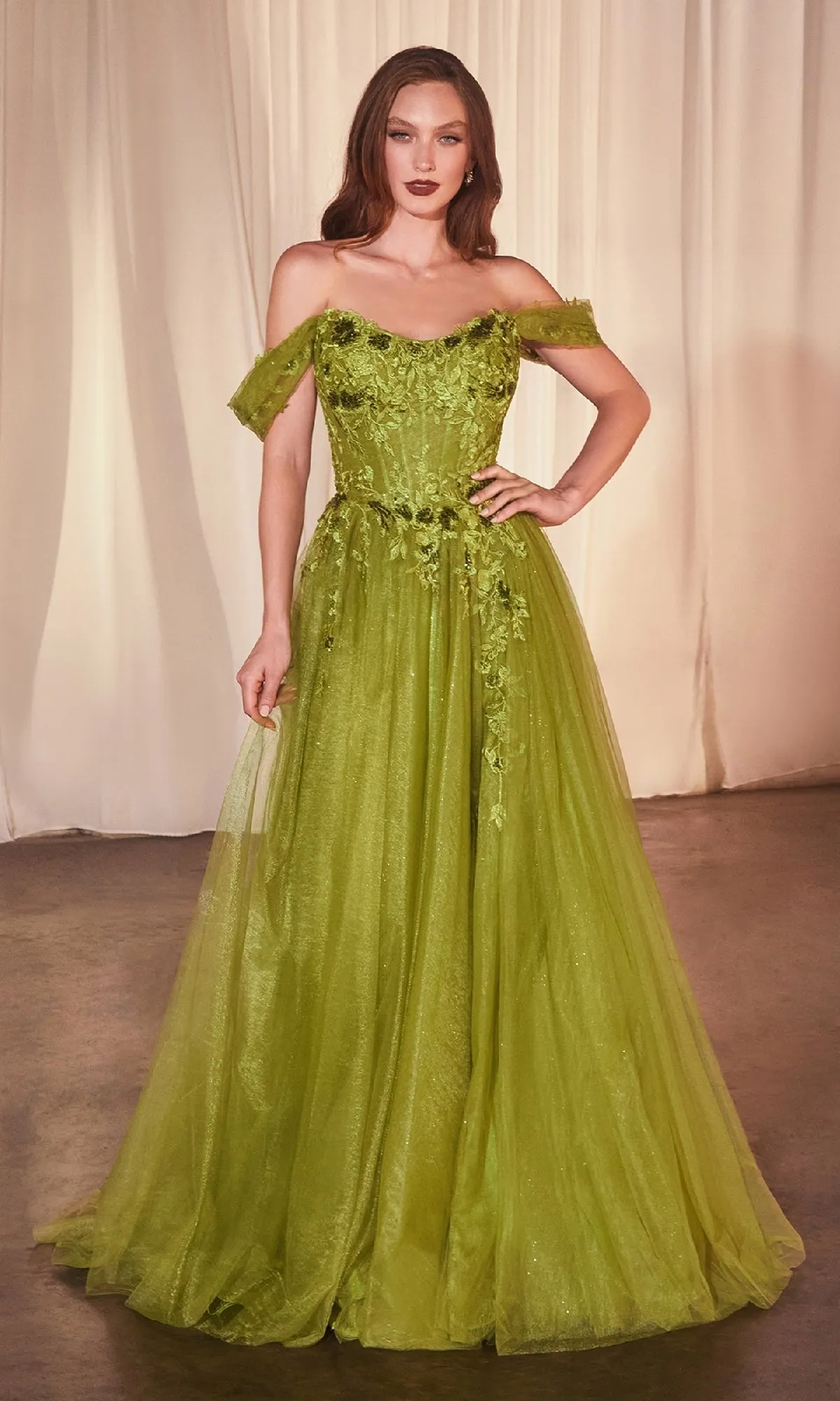 Off-Shoulder Long Prom Dress: Ladivine CD799 sold by PromGirl product image thumbnail 3