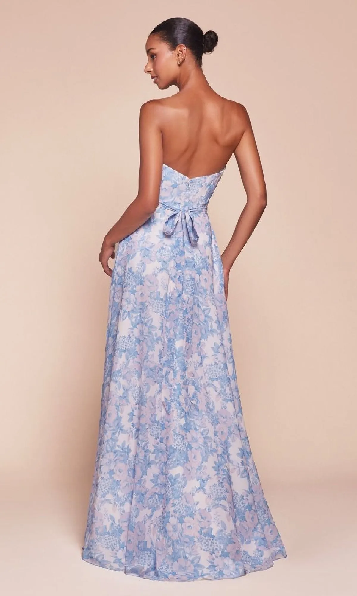 Strapless Long Print Prom Dress: Ladivine 7443 sold by PromGirl product image thumbnail 2