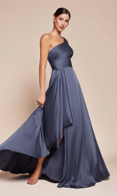 One-Shoulder Long A-Line Prom Dress: Ladivine 7450 sold by PromGirl