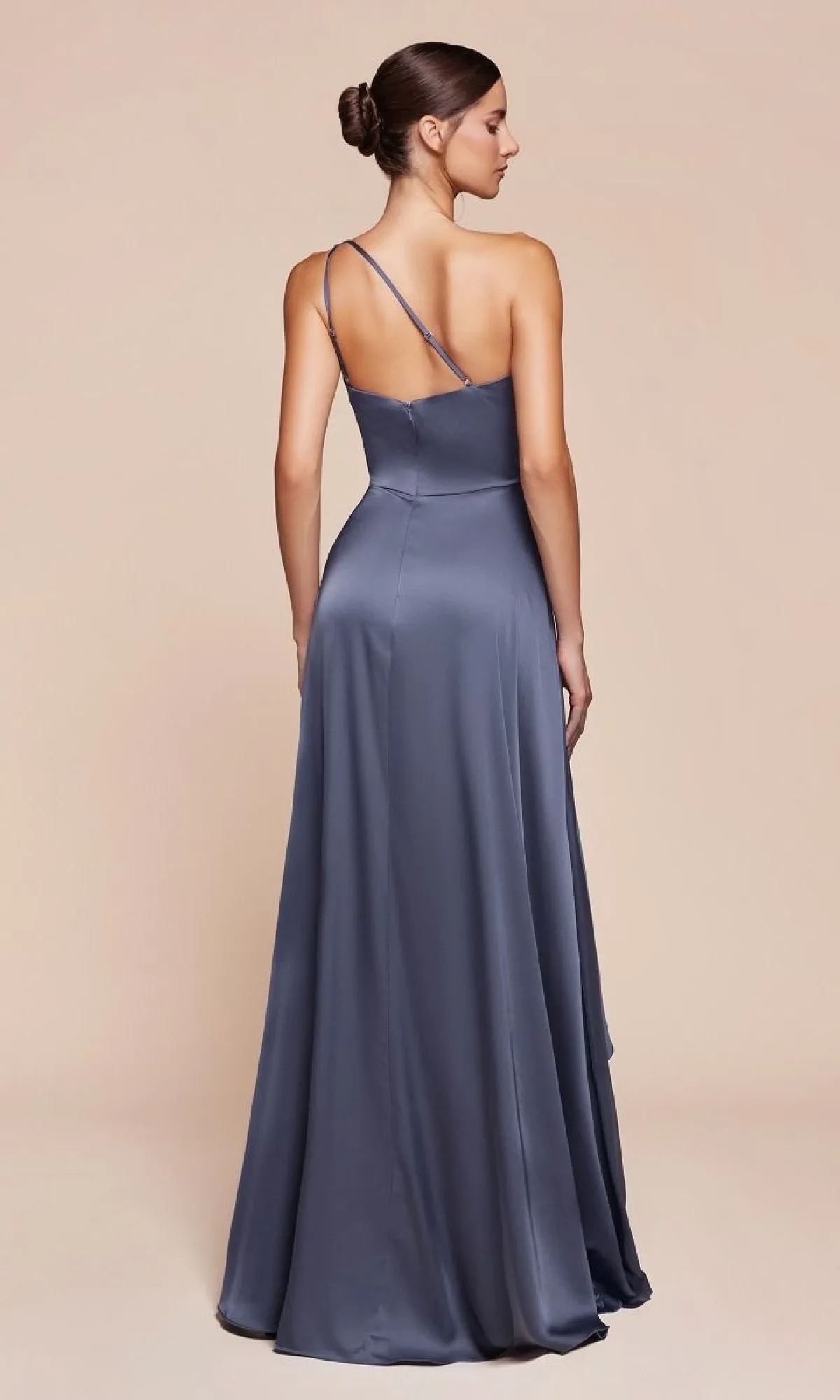 One-Shoulder Long A-Line Prom Dress: Ladivine 7450 sold by PromGirl product image thumbnail 2
