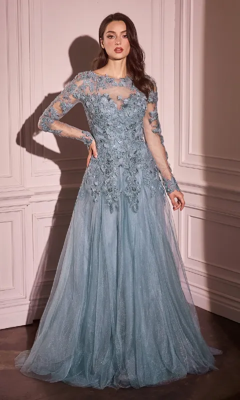 Long Sleeve Long Formal Gown: Andrea & Leo MA108 sold by PromGirl