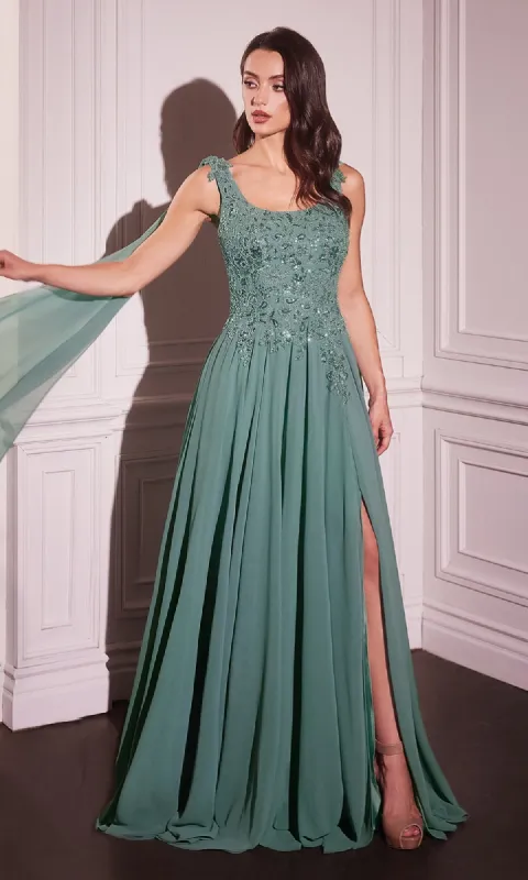 Shoulder Sash Long Formal Dress: Ladivine CDS509 sold by PromGirl