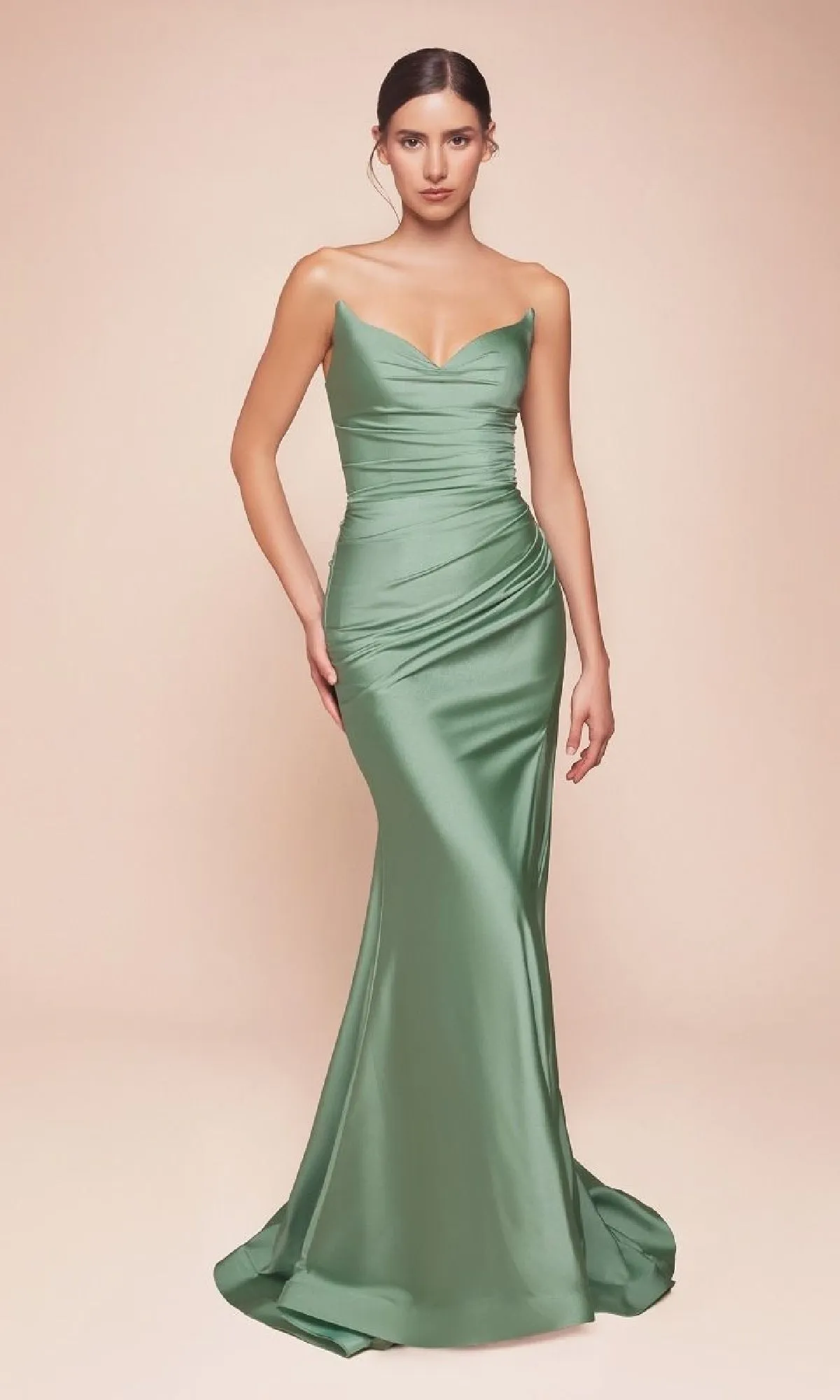Lace-Up Strapless Long Prom Dress: CLCD791 sold by PromGirl product image thumbnail 5