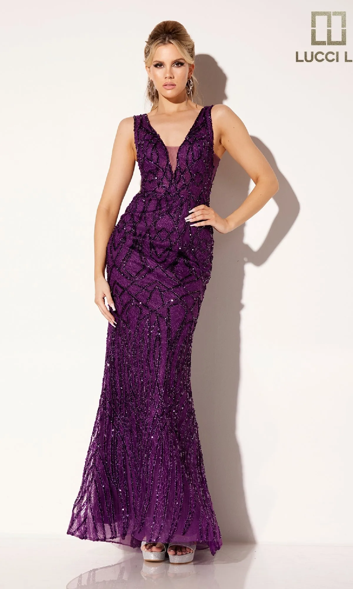 Long Formal Dress: Lucci Lu C8109 sold by PromGirl