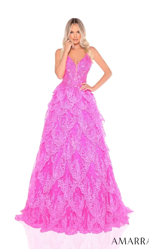 Lace Prom Ball Gown: Amarra 88265 sold by PromGirl