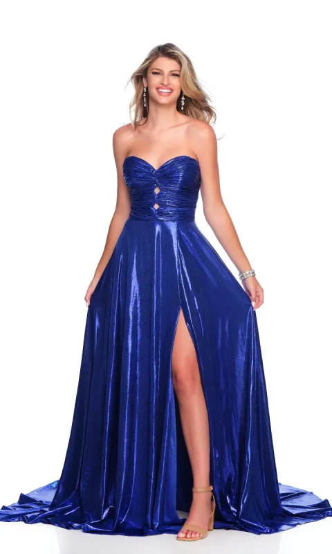 Metallic Prom Dress: Dave & Johnny 12328 sold by PromGirl