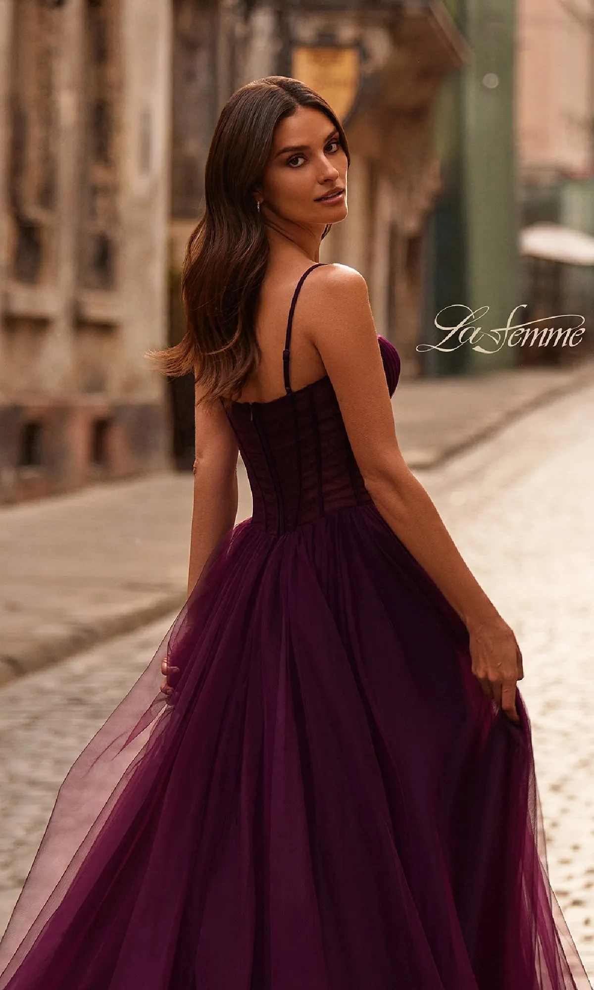 Tulle Prom Ball Gown with Pockets: La Femme 32700 sold by PromGirl product image thumbnail 4