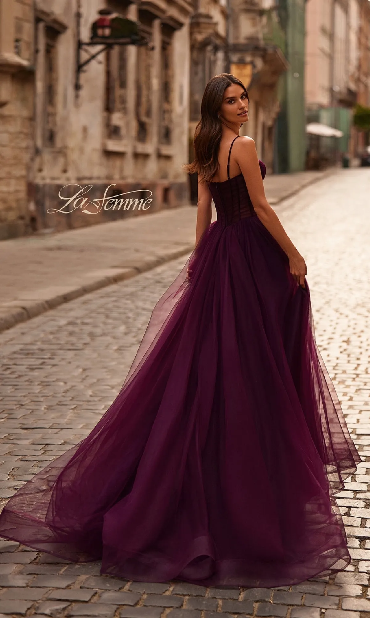 Tulle Prom Ball Gown with Pockets: La Femme 32700 sold by PromGirl product image thumbnail 2