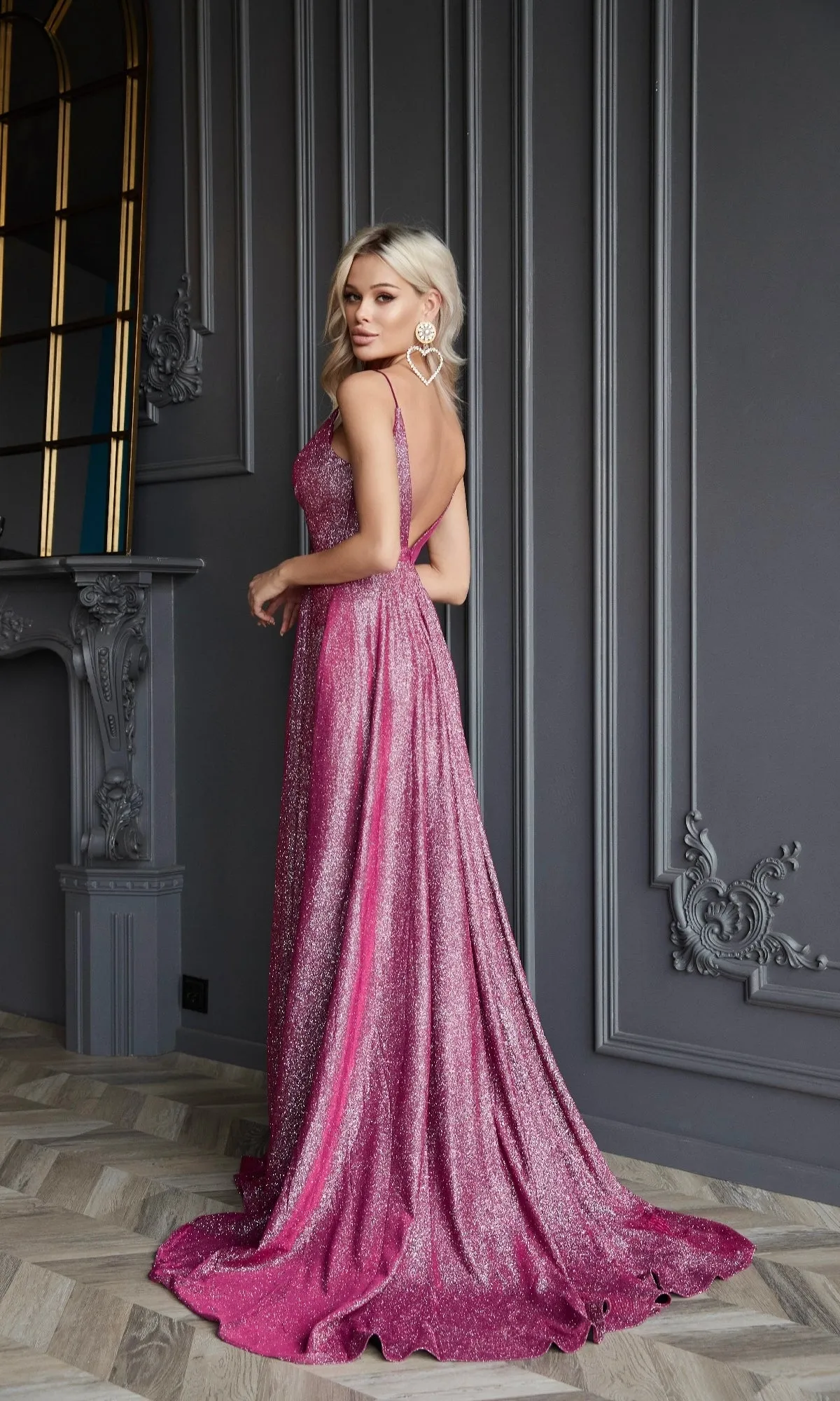 Long Glitter A-Line Prom Dress; Tina Holly TW079 sold by PromGirl product image thumbnail 2