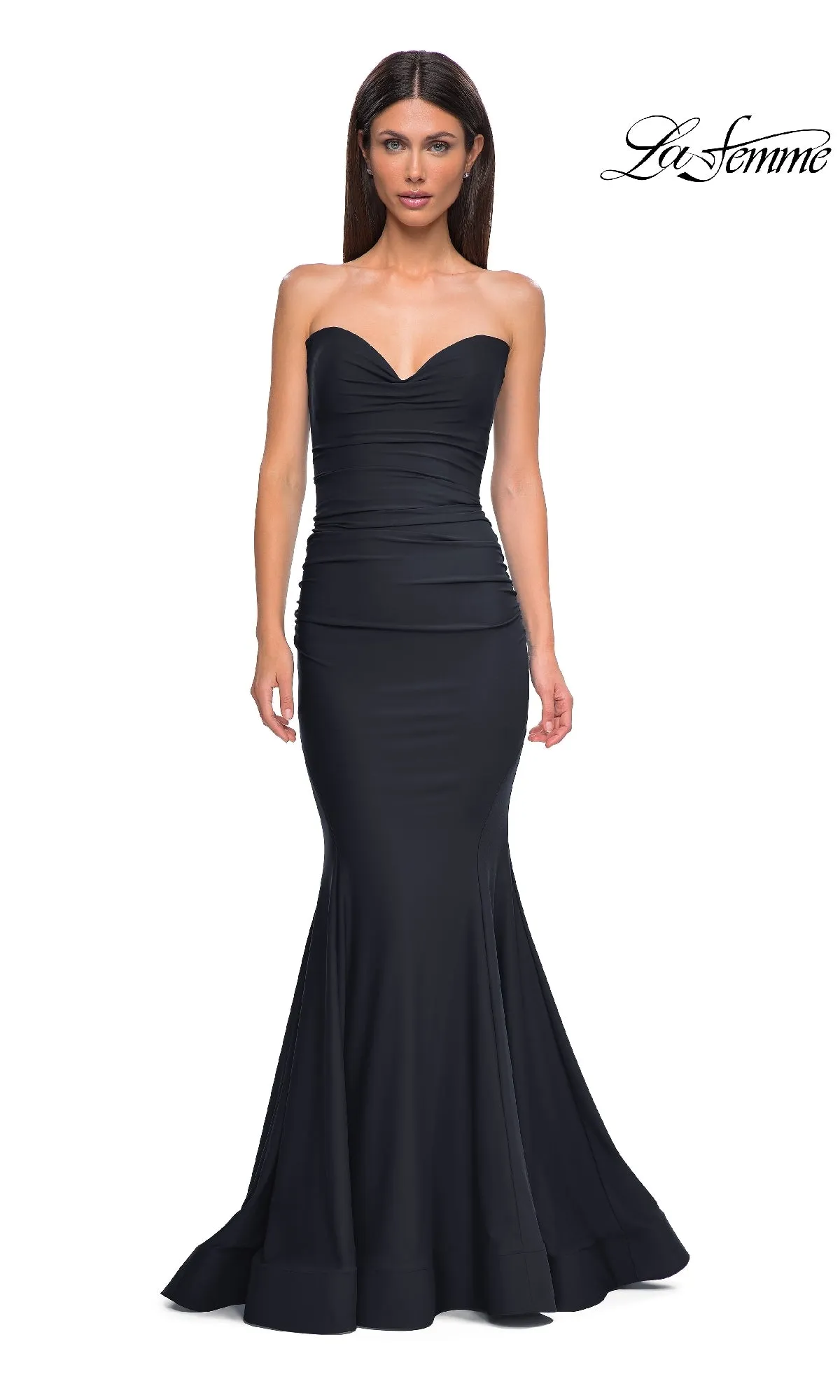 Lace-Up Strapless Long Prom Dress: La Femme 32872 sold by PromGirl product image thumbnail 4