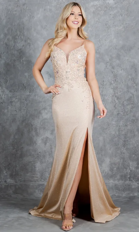 Long Glitter Prom Dress: Cinderella Couture 8255J sold by PromGirl