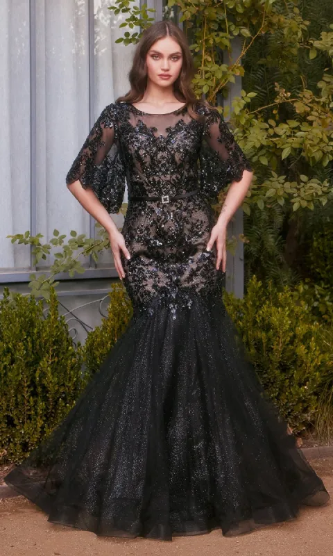 Black Lace Mermaid Prom Dress: Andrea & Leo A1377 sold by PromGirl