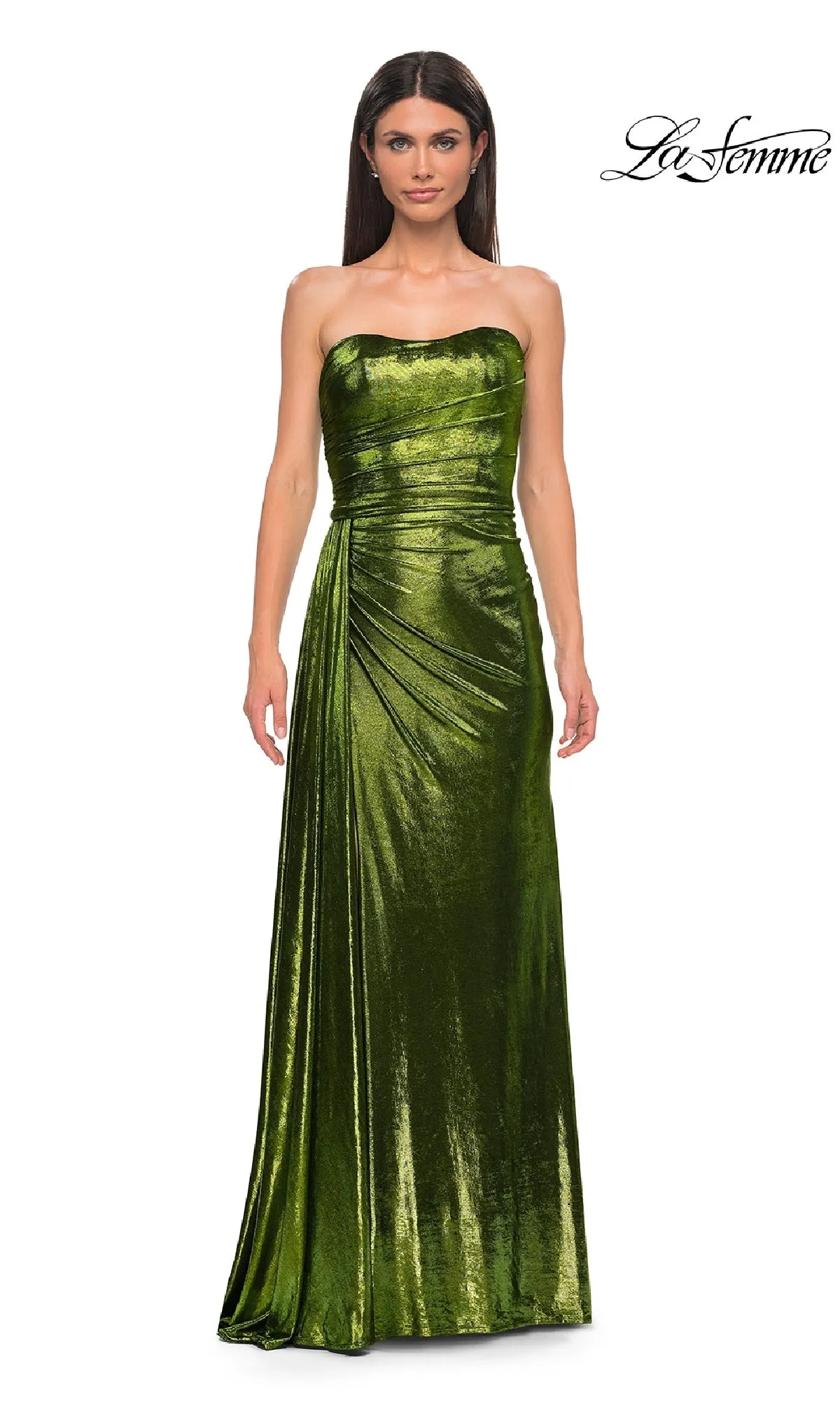 Strapless Long Metallic Prom Dress: La Femme 32830 sold by PromGirl product image thumbnail 3