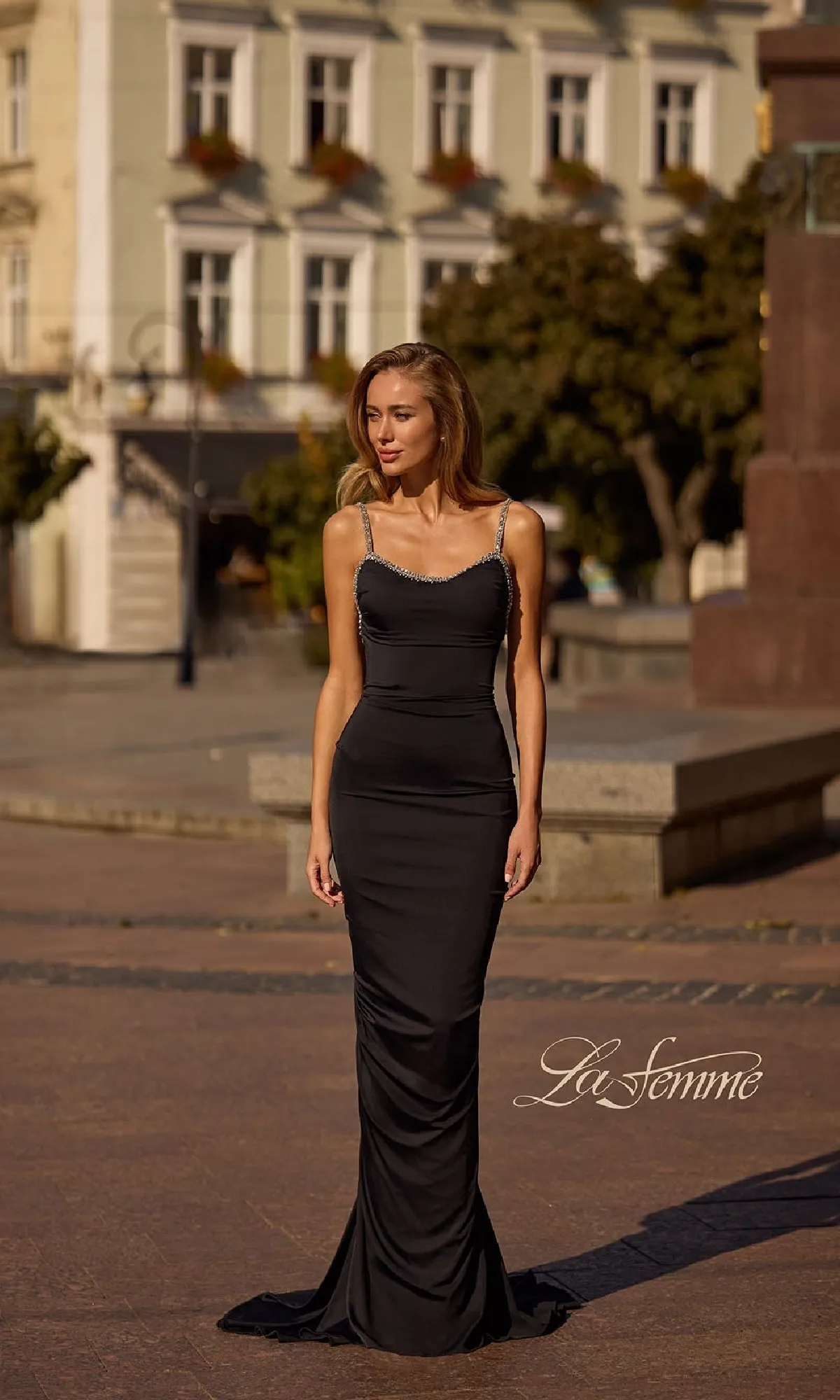 Backless Ruched Long Prom Dress: La Femme 32970 sold by PromGirl product image thumbnail 4