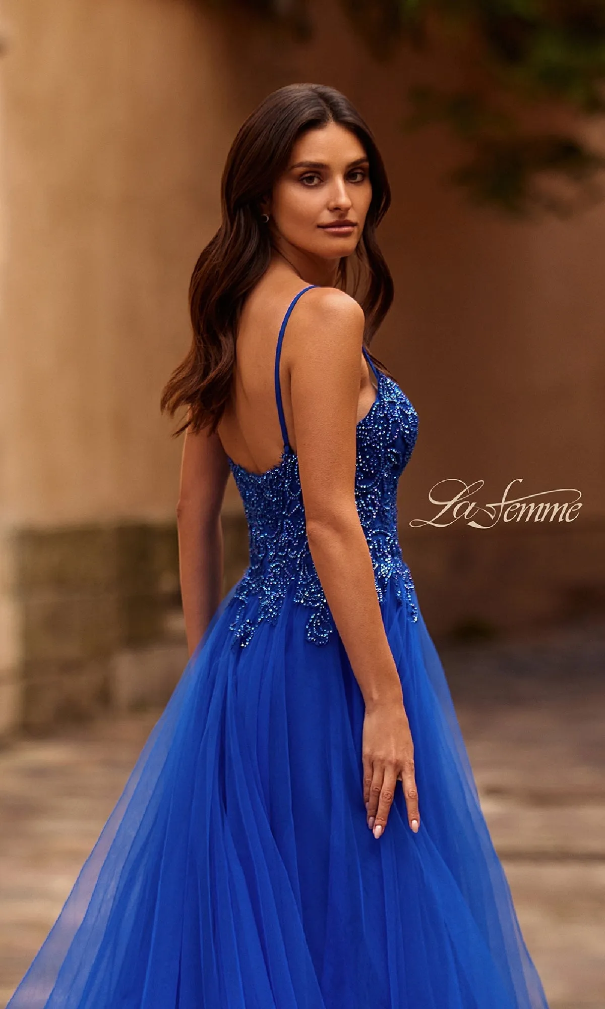 Long Prom Ball Gown with Pockets: La Femme 32646 sold by PromGirl product image thumbnail 4