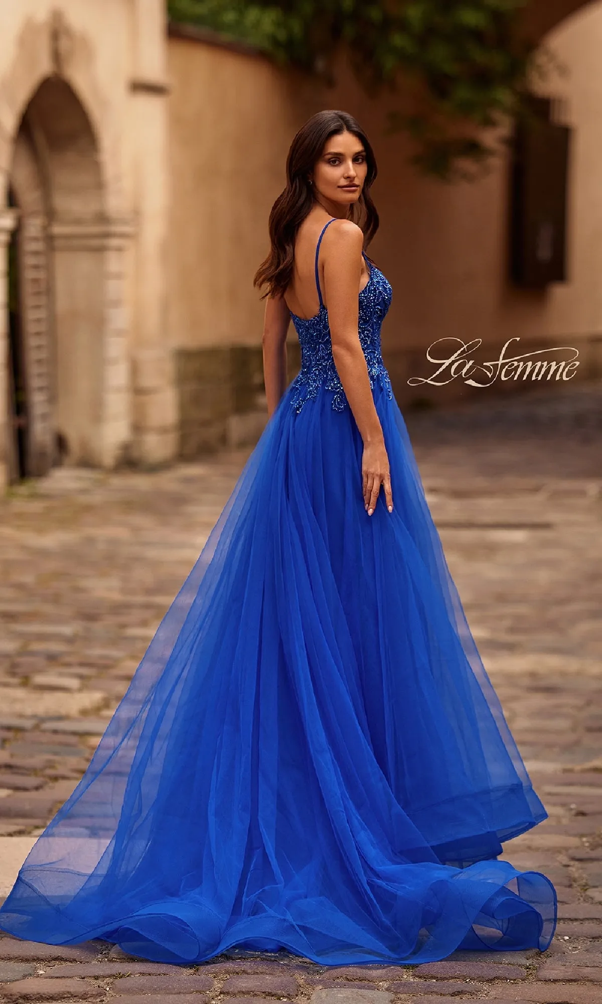 Long Prom Ball Gown with Pockets: La Femme 32646 sold by PromGirl product image thumbnail 2