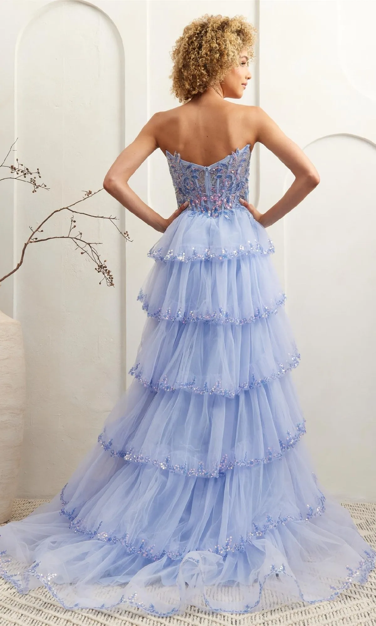 Ruffled Strapless Prom Dress: Amelia Couture 4033 sold by PromGirl product image thumbnail 2