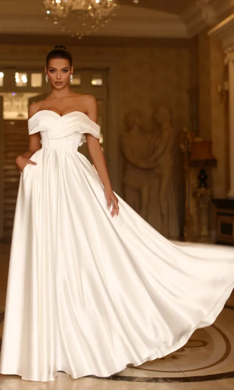 Off-White Long Prom Ball Gown: Tina Holly TE207W sold by PromGirl