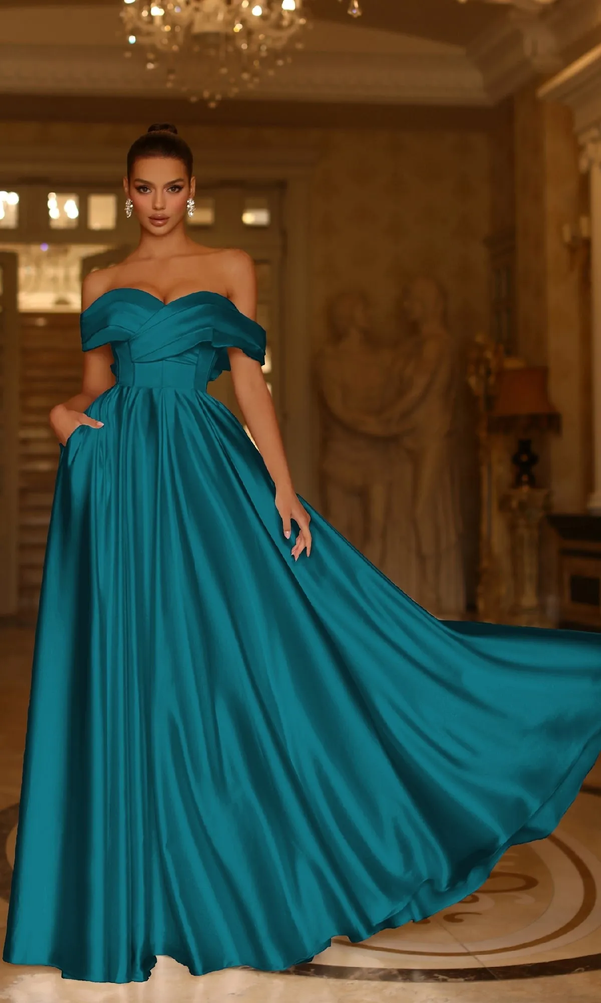 Bow-Back Long Prom Ball Gown: Tina Holly TE207 sold by PromGirl product image thumbnail 3