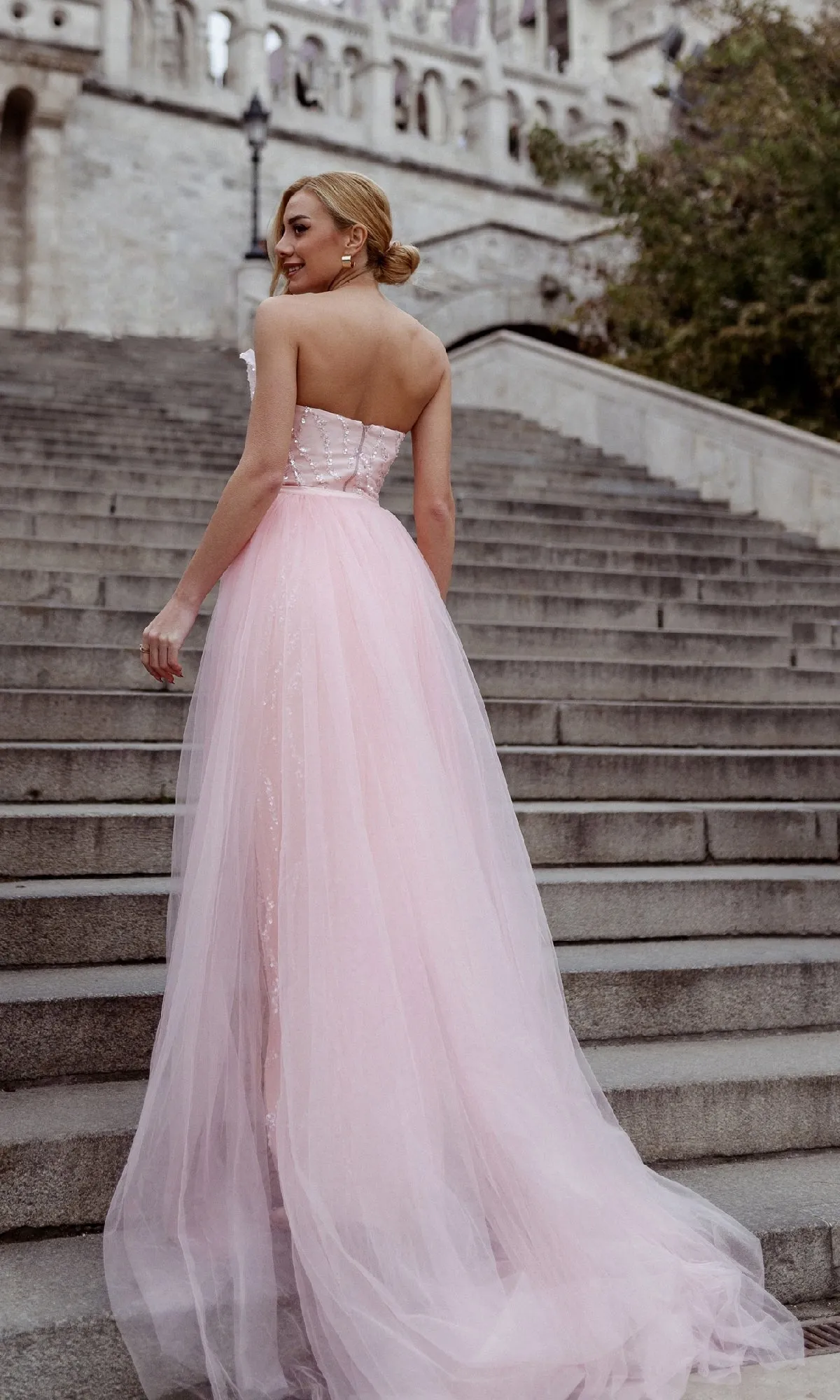 Overskirt Strapless Prom Gown: Tina Holly TK118 sold by PromGirl product image thumbnail 2