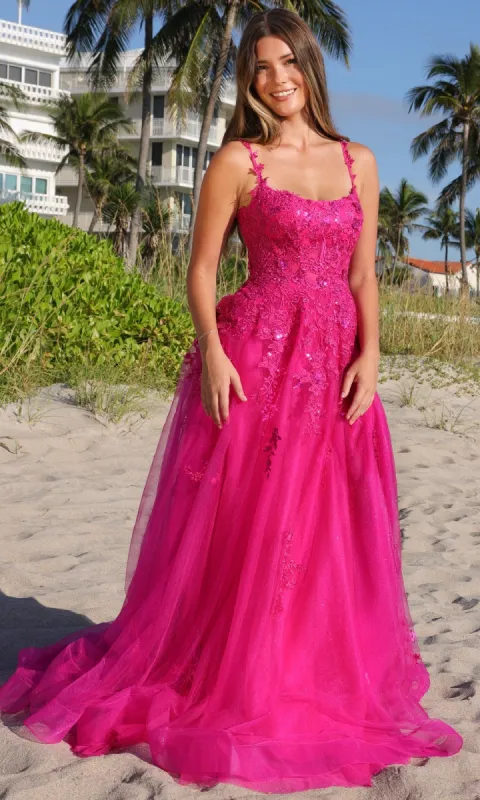 Long Corset Prom Ball Gown: Amelia Couture 4044 sold by PromGirl