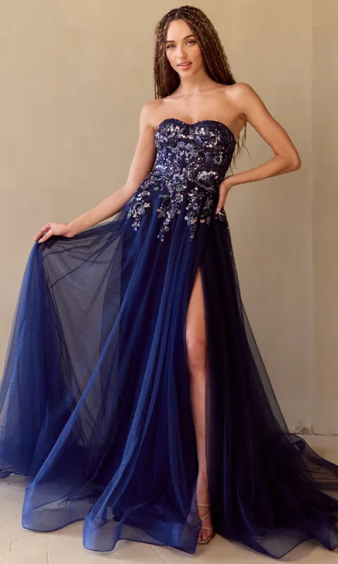 Strapless A-Line Prom Gown: Amelia Couture 4031 sold by PromGirl