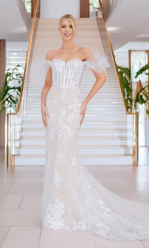 Long White Bridal Gown: Amelia Couture WL0100 sold by PromGirl