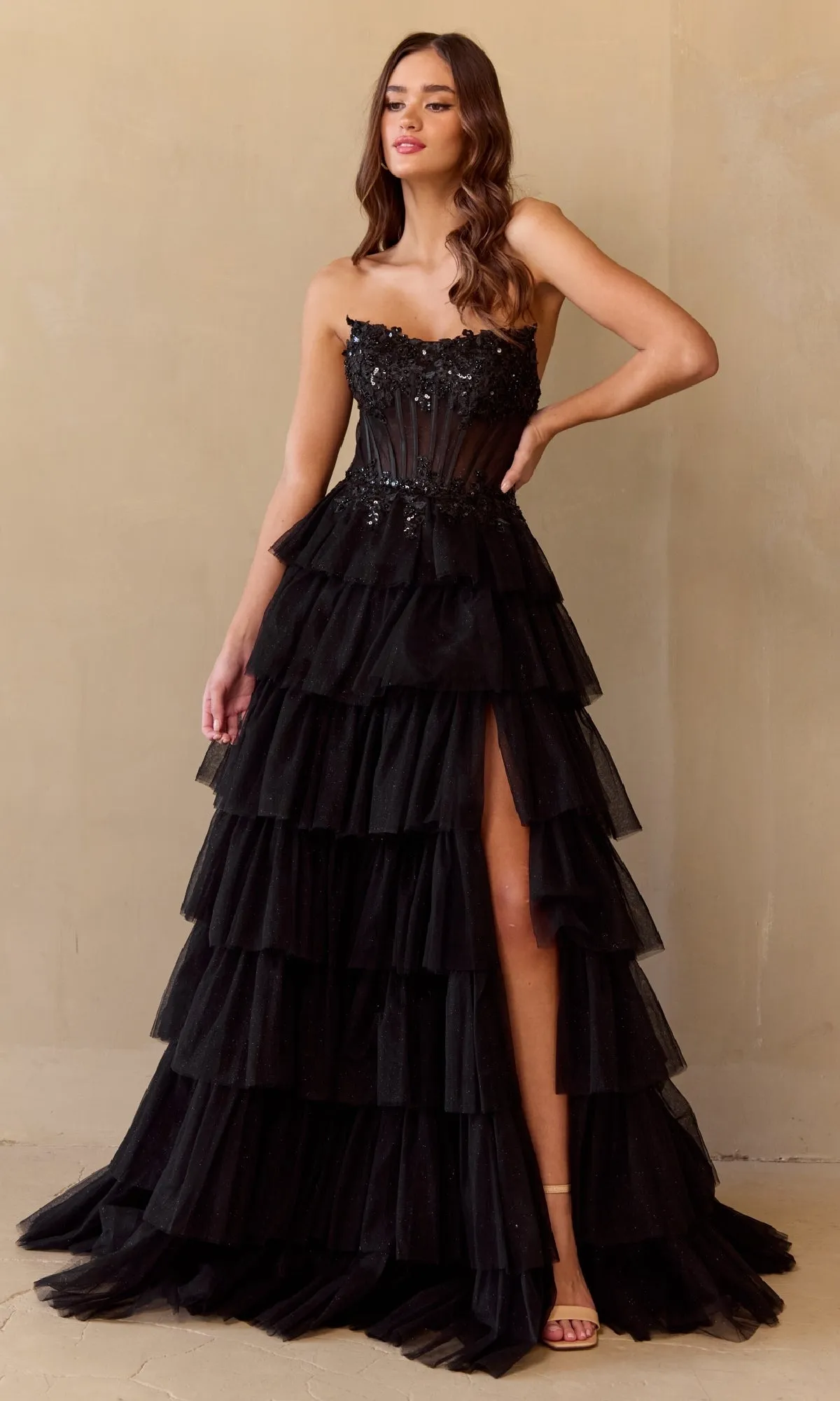 Strapless Long Prom Ball Gown: Amelia Couture 9053 sold by PromGirl product image thumbnail 3