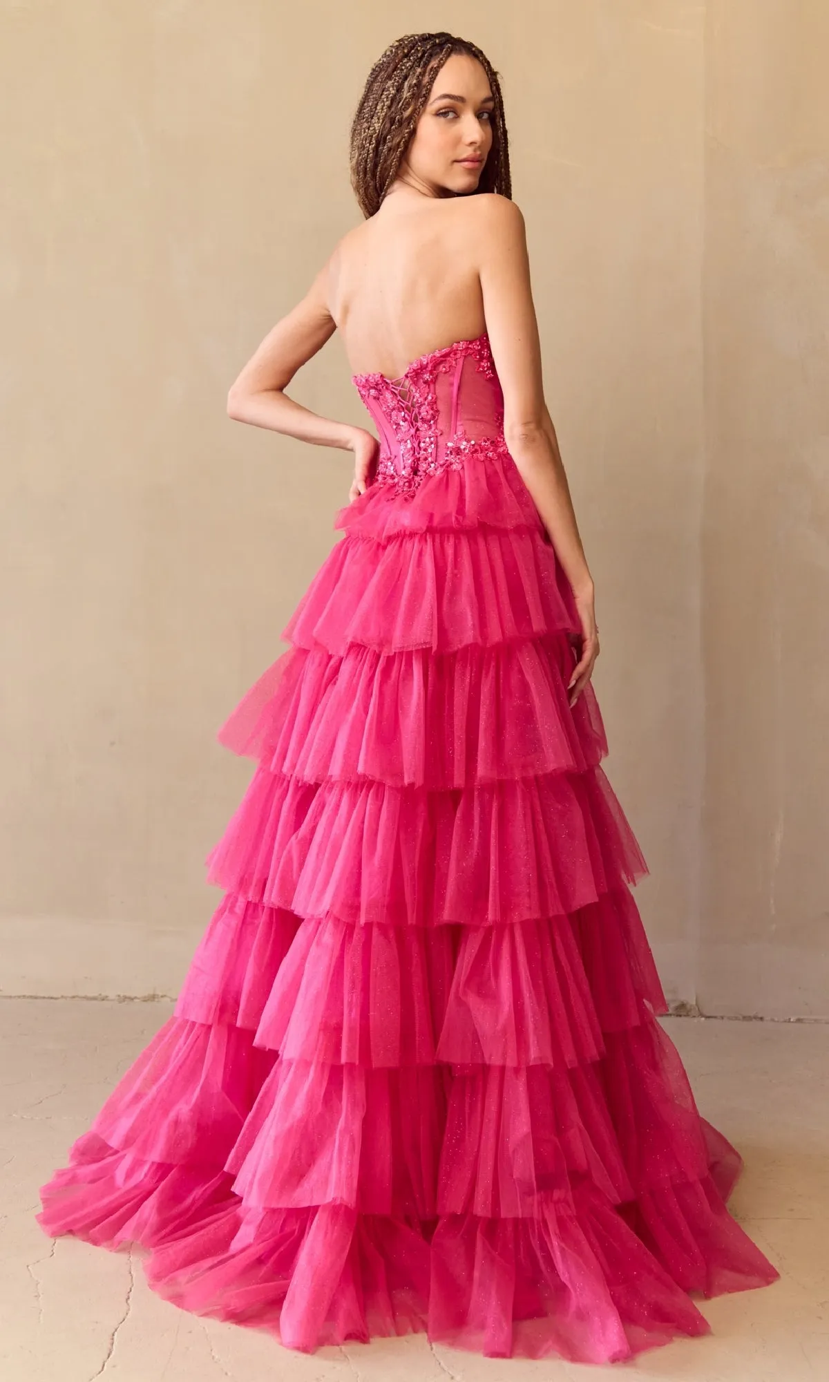 Strapless Long Prom Ball Gown: Amelia Couture 9053 sold by PromGirl product image thumbnail 2