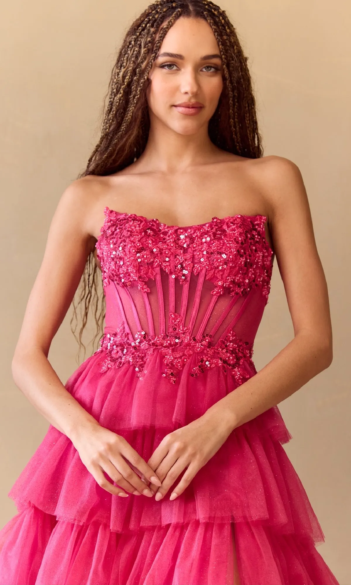 Strapless Long Prom Ball Gown: Amelia Couture 9053 sold by PromGirl product image thumbnail 4