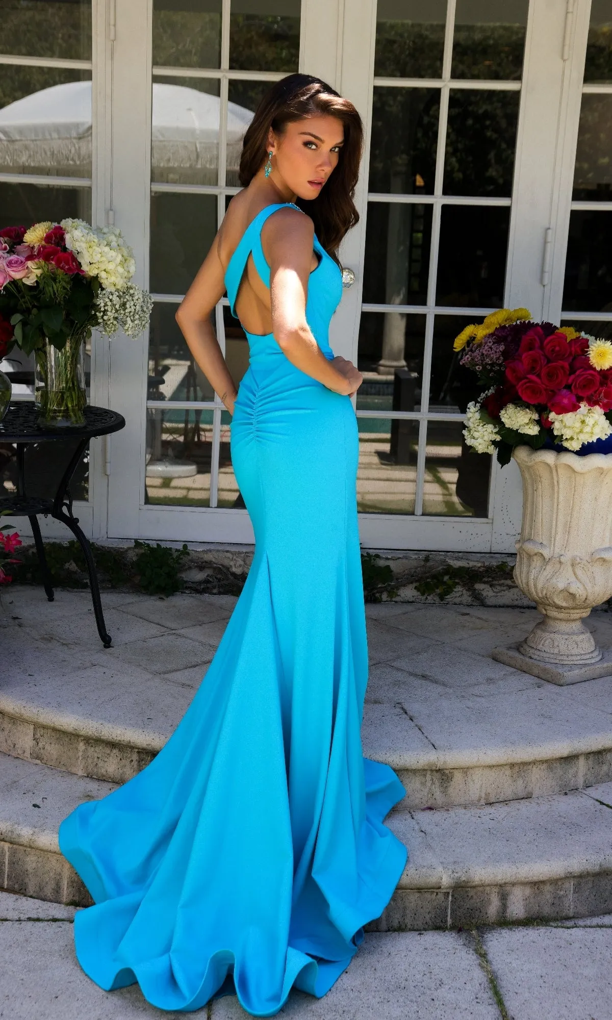 Keyhole Cut-Out One-Shoulder Prom Dress: Ava Presley 40014 sold by PromGirl product image thumbnail 2