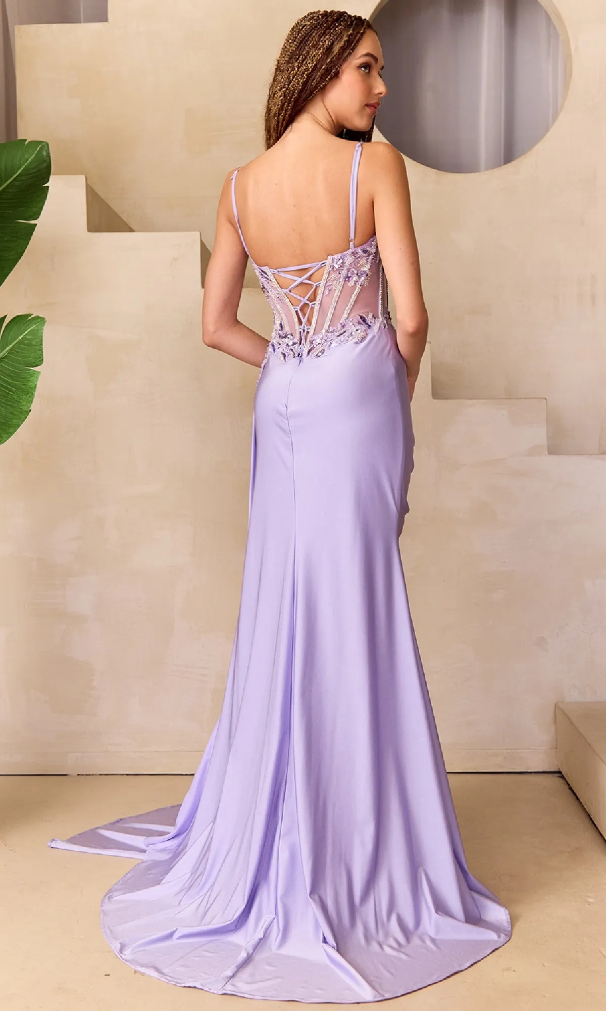 Sheer-Corset Long Prom Dress: Amelia Couture 2050 sold by PromGirl product image thumbnail 2