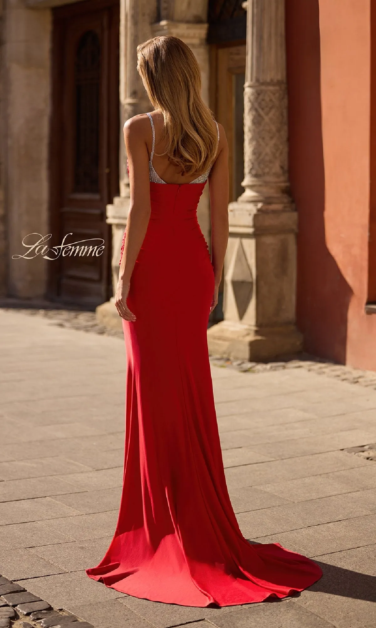 Beaded-Neckline Long Prom Dress: La Femme 32939 sold by PromGirl product image thumbnail 2