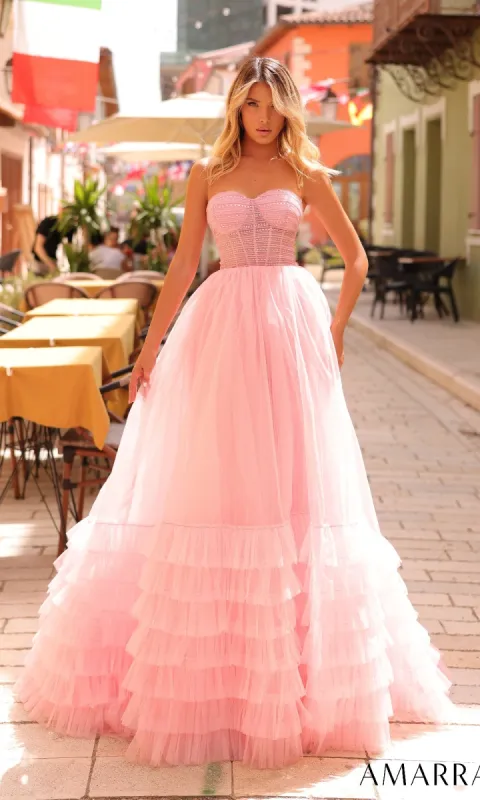 Strapless Prom Ball Gown: Amarra 88277 sold by PromGirl
